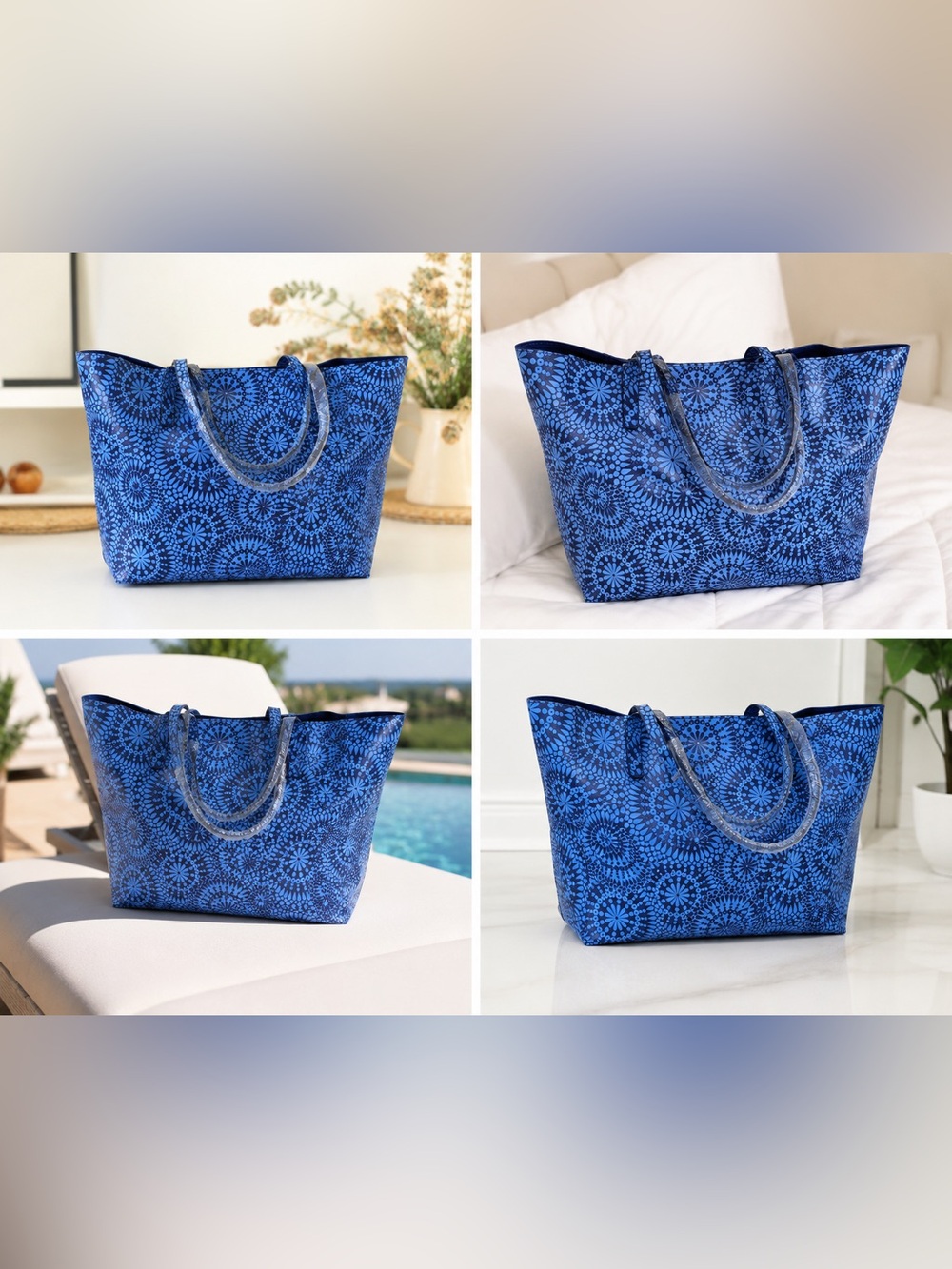 George Blue Patterned Tote Bag